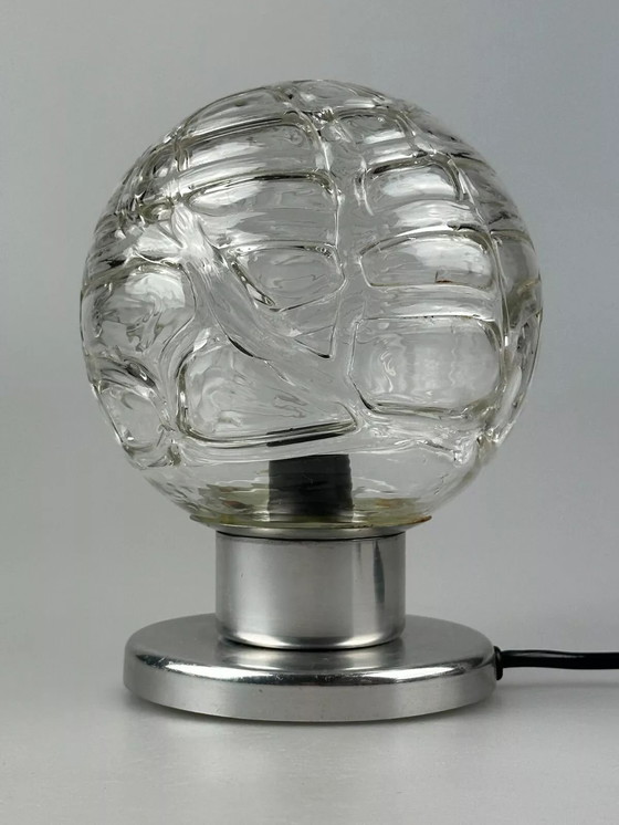 Image 1 of 60's 70's Lampe de chevet Chrome Doria Verre Space Age Design