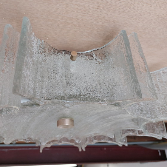 Image 1 of Vintage Kaiser Leuchten ijsglas plafondlamp 