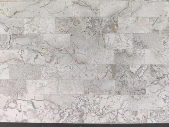 Image 1 of Gran caja de mármol y latón teselado de Maitland Smith, década de 1970