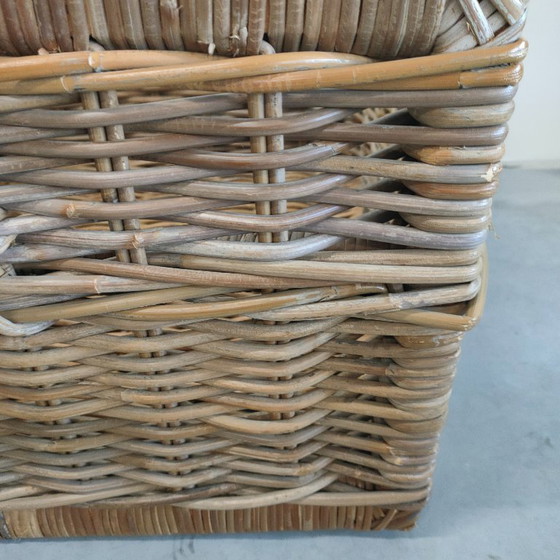 Vintage rattan/rieten 'Boho chic / Riviéra Maison' stijl mand/salontafel dekenkist – Opbergkast, Other (photo 9 of 10)