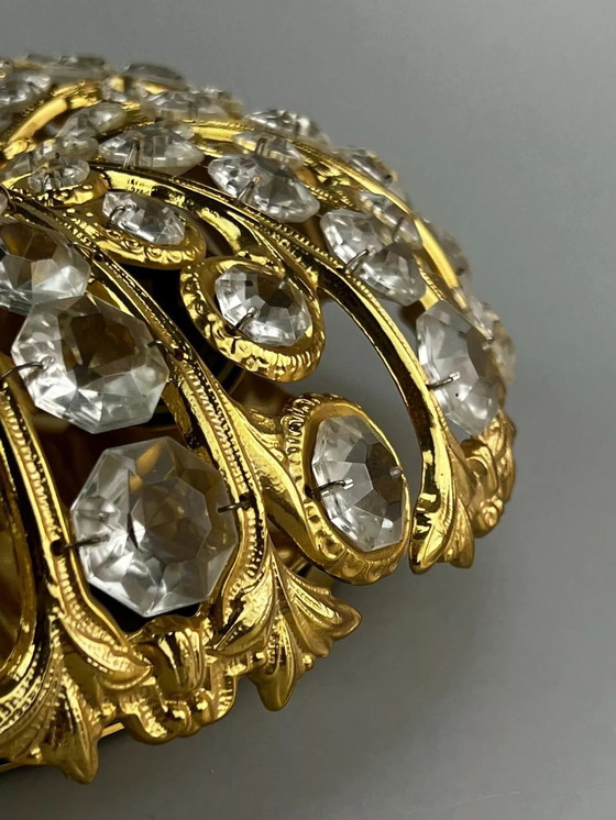 Image 1 of 60er 70er Jahre Lampe Peris Andreu S.A. Riper Plafoniere Deckenlampe Brass Glas