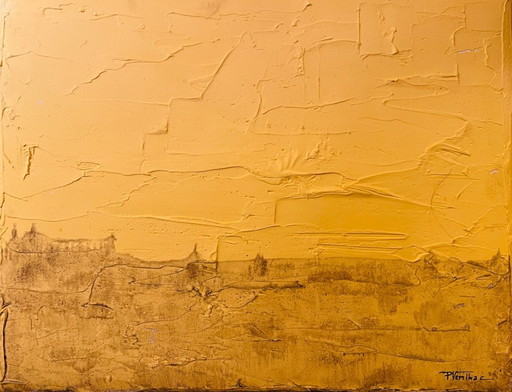 Oil painting on canvas, Egyptian desert landscape "Sun"