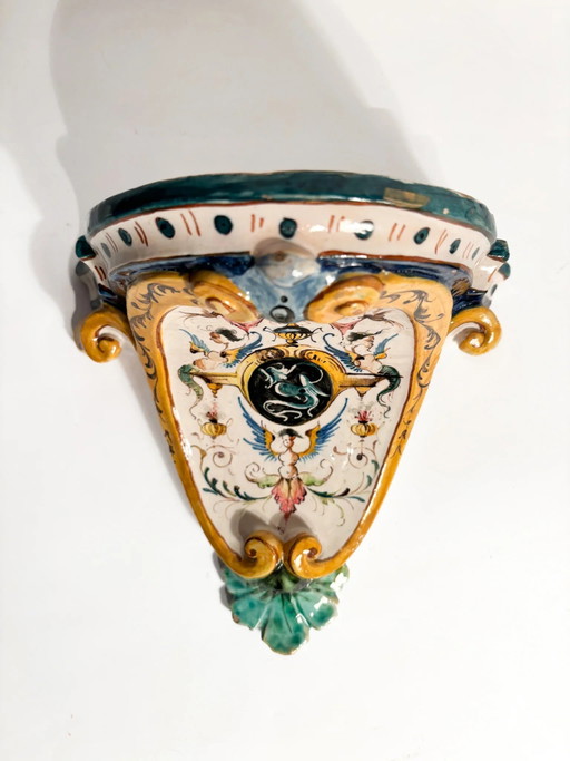 Handbemaltes Keramikregal aus Faenza, Anfang des 20. Jahrhunderts – decoratieve objecten, Ceramic