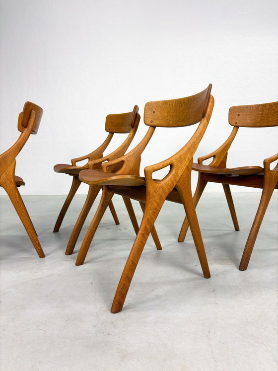 Image 1 of Set di sedie da pranzo in rovere stile Arne Hovmand Olsen