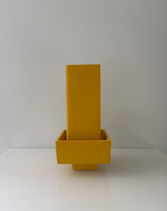 Postmoderne Vazenset Geel Met Groen Dienblad – Decoratieve objecten, Ceramic, Metal (photo 7 of 15)