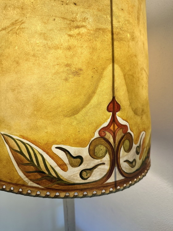 Lámpara de pie Art Déco – Lámparas de pie, Leather, Metal (photo 4 of 15)