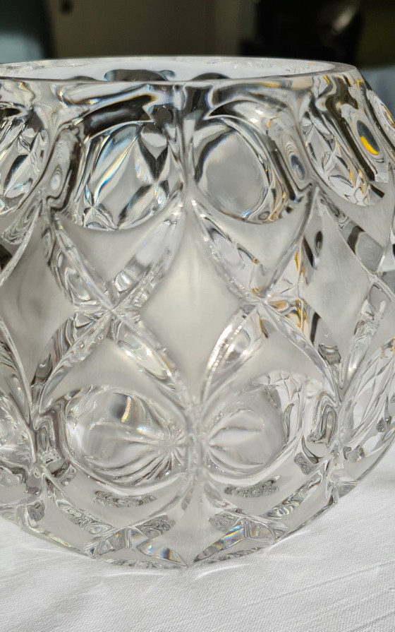 Vintage Nachtmann lead crystal sphere vase, heavy, "Angelique" series, Ø 13.5cm, crystal lens cut, star (photo 5 of 15)