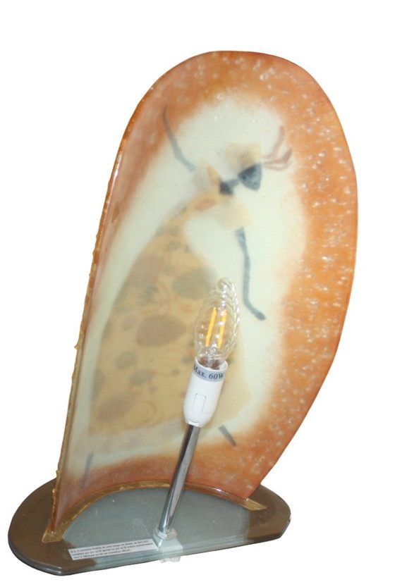 Exclusieve design glazen lamp / kunstglazen lamp – handgemaakt – ca. 45 × 32 cm – Tafellampen, Glass (photo 6 of 8)