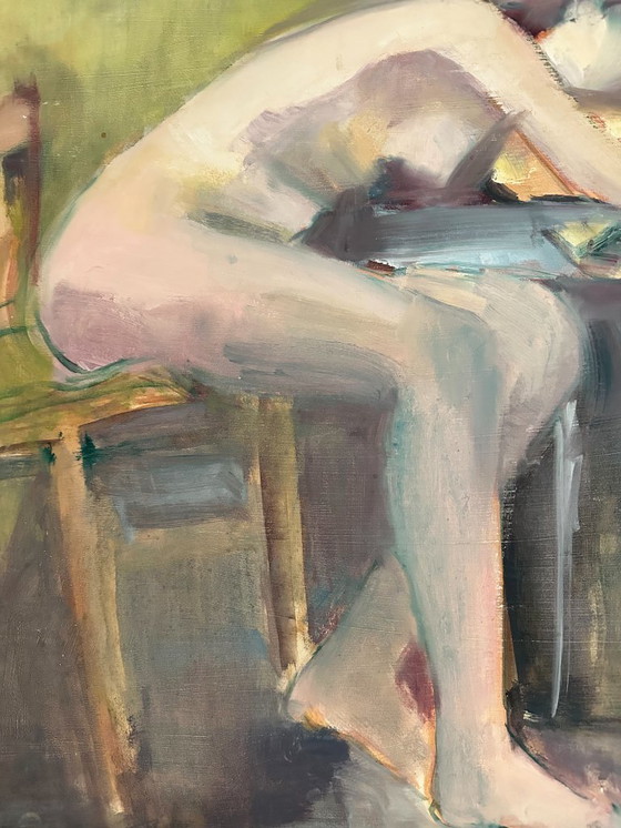 Image 1 of Dipinto figurativo francese originale degli anni '70, firmato Marais