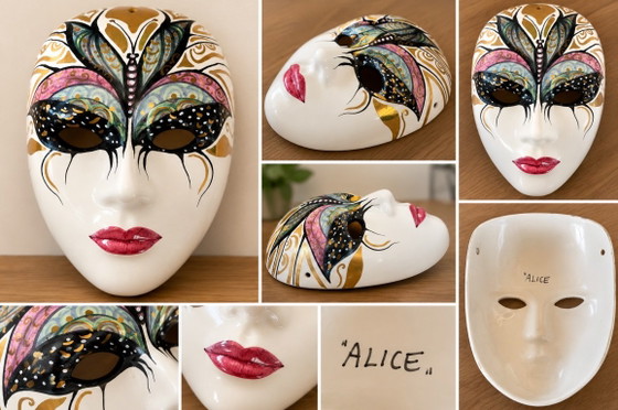 Vintage Ceramic Wall Mask “Alice” Hand-Painted – Wall decoration (photo 6 of 6)