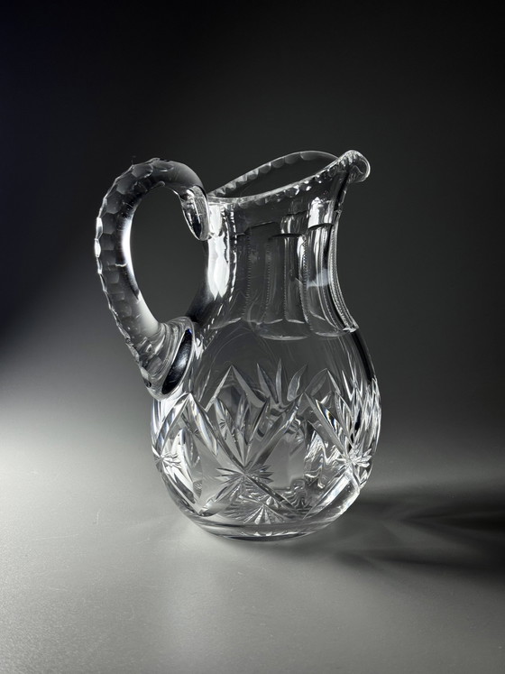 Image 1 of Val Saint Lambert - jaren 1900 - handgeslepen kristallen kan - 1 liter