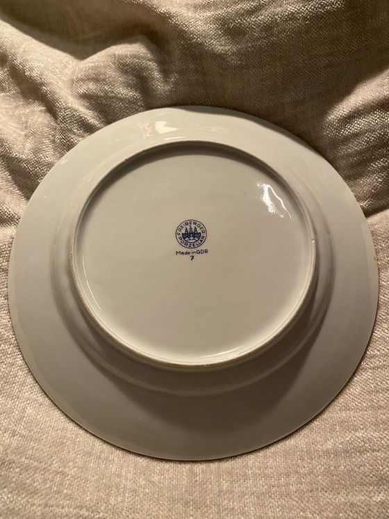 Image 1 of Retro vintage PorzellanTeller Goldrand Blumendekor 