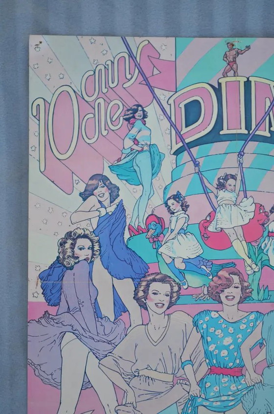 1977 Helene Majera para Dim “10 Años de Dim” Póster Publicitario de Moda Francés – Paper, Pop Art (photo 8 of 8)