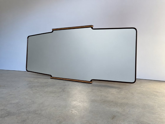 Specchio italiano in legno XL, anni '60 – Aurelio Giannobi, Vetro (photo 6 of 6)