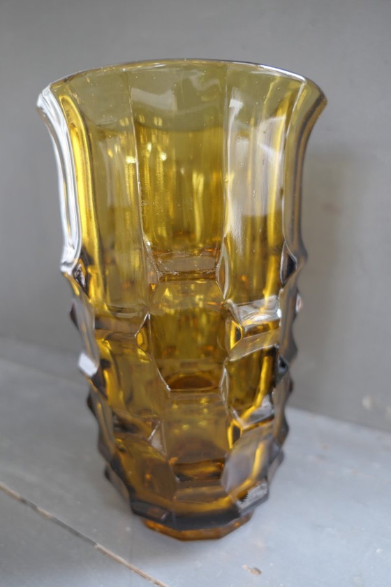 Image 1 of Vaso in vetro Art Déco color ambra