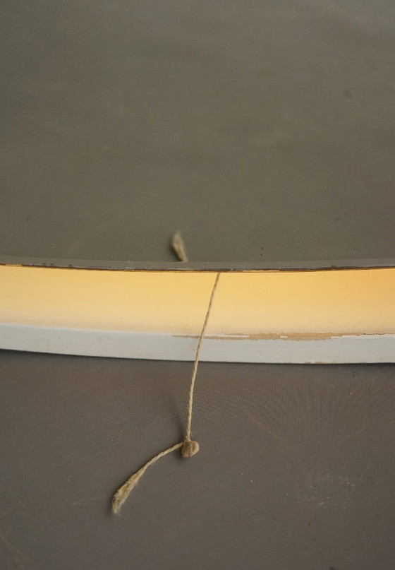 Image 1 of A large 1970s vintage backlit mirror in white plywood frame