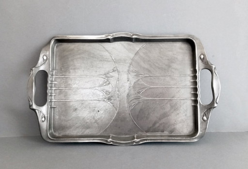 Kayserzinn Jugendstil/Art-Deco 'Model Nº4908' Tray Designed by Karl Berhof 1908