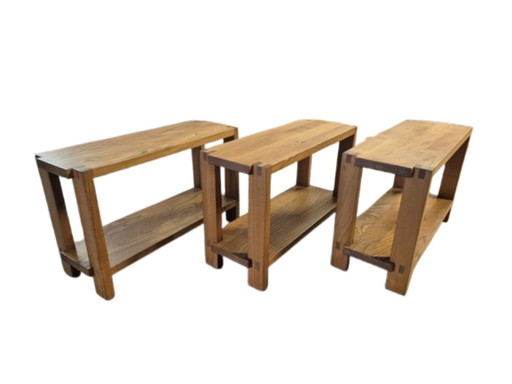 3 benches S09 by Pierre Chapo from 1976, elm
