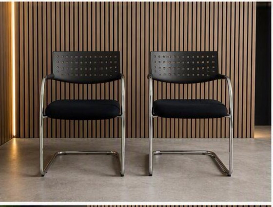 Set of 2 Original Vitra Visavis Chairs – Antonio Citterio – Dining chairs, Plastic, Metal (photo 2 of 5)