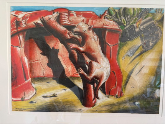 Dessin de rêve de Paul Klemann – Peintures et dessins, Papier, Verre (photo 2 of 5)