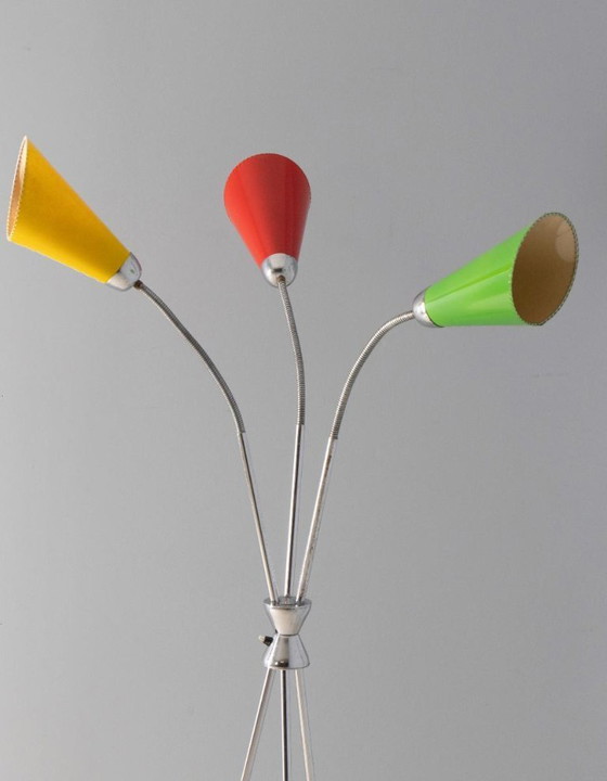 Image 1 of Lámpara de pie de tres brazos, Lidokov, década de 1950-1960, Checoslovaquia