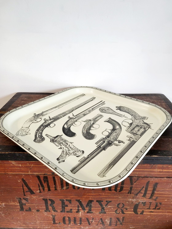 Image 1 of Plat de service en métal, Piero Fornasetti, Italie, 1960