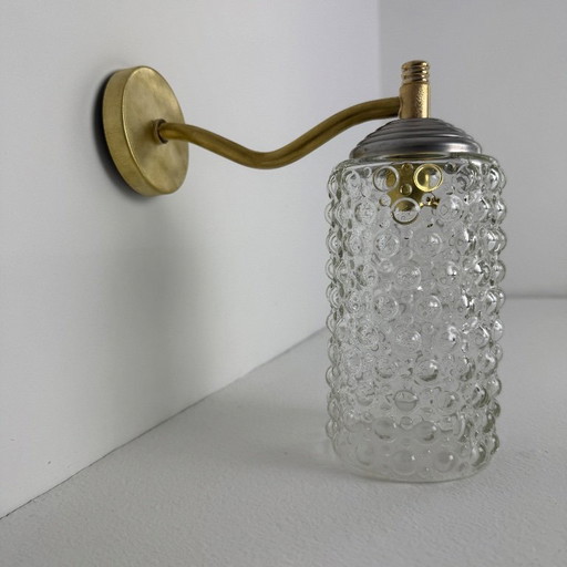 PAIR OF VINTAGE BUBBLE GLASS WALL LIGHTS