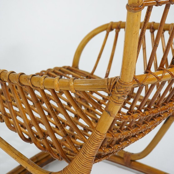 Fauteuil van rotan en gevlochten riet, jaren 60 – Rattan (photo 10 of 14)