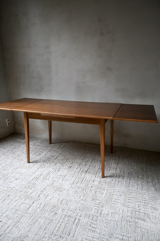 Tavolo da pranzo allungabile vintage anni '60 impiallacciatura in teak, Tavoli da pranzo, Legno, Marrone (foto 2 di 15)