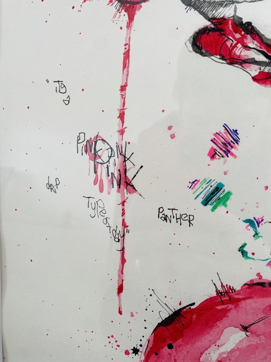 Pittura Esclusiva – Jacques Sparrow - "Pink Between the Lines." – Arte, Carta (photo 5 of 9)