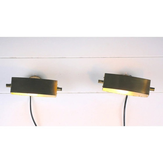 Image 1 of Coppia di applique in ottone, Jacques Biny, Francia, anni '50