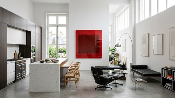XXL Ausführung - exklusive Farbfeldmalerei abstrakt Rotwein Farben auf 5 mm Acrylglas 140x140 cm – Kunstdrucke (photo 6 of 9)