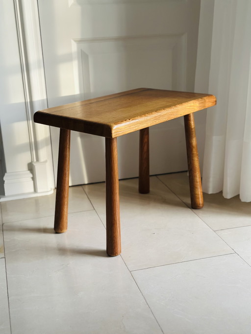 Brutalist side table oak Furniture Factory Oisterwijk plant table