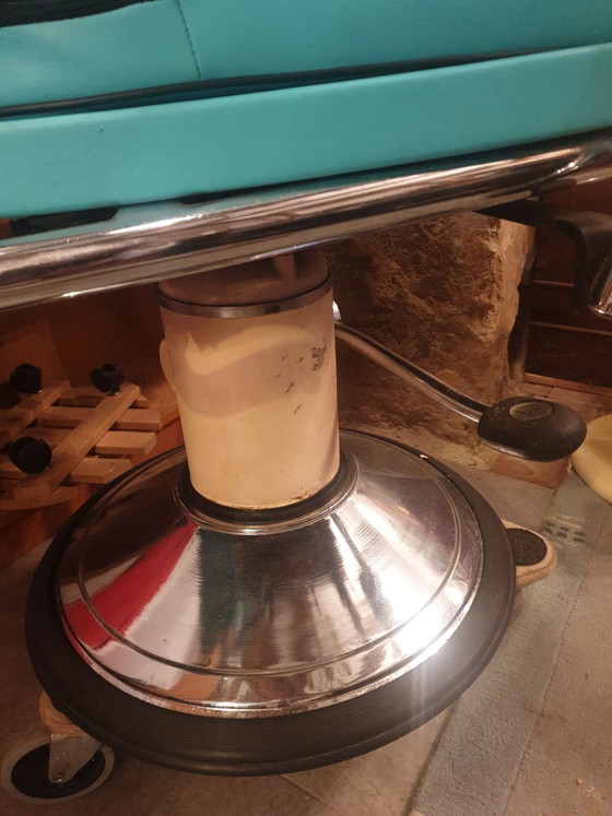Poltrona da Barbiere Vintage, Häberle & Co, Sedie girevoli, Metallo, Cromo, Nero (foto 4 di 5)