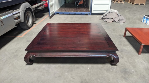 Teakhouten Opium Tafel op maat gemaakt 200x200x40cm
