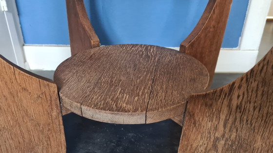 Image 1 of Amsterdam School style side table with star-shaped top