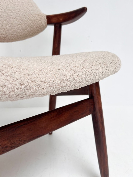 Image 1 of Newly upholstered cowhorn chair, 1970s