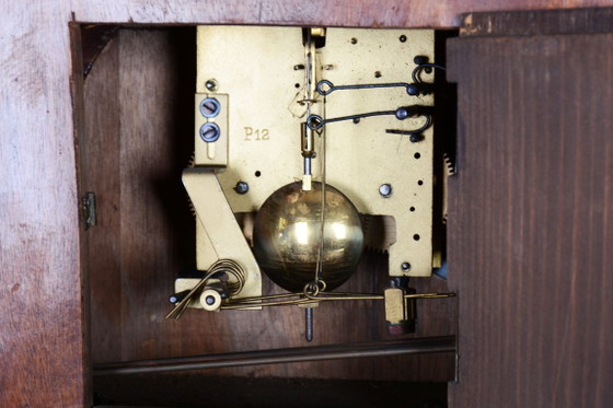Restored Art Deco Table Clock, Made by UP Závody, Mahogany, Czech, 1920s – Glass, Wood (photo 15 of 17)