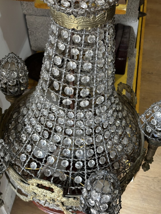 Image 1 of Kronleuchter im Stil Louis XVI. (Mongolfiere) – 19. Jahrhundert