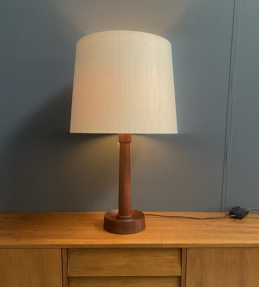 Uno & Östen Kristiansson Teak tablellamp for Luxus Denmark 1970s