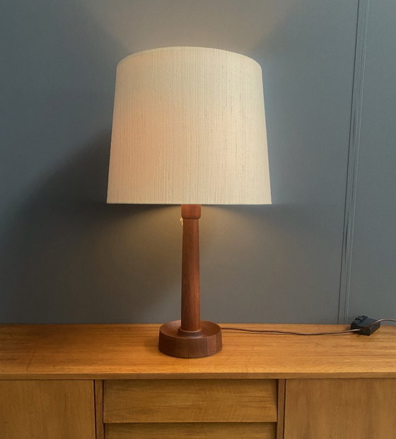 Image 1 of Uno & Östen Kristiansson Teak tablellamp for Luxus Denmark 1970s