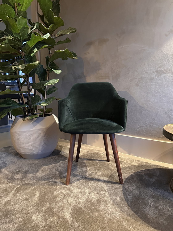 Image 1 of 4 comfortable dining chairs – pine nut green velvet