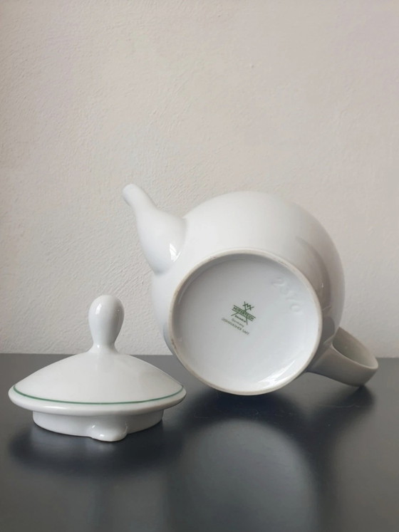 Image 1 of Mitterteich Bavaria Tea Set - Model 'Fanara' - Timeless Green Trim (3-piece, 1960s/70s)