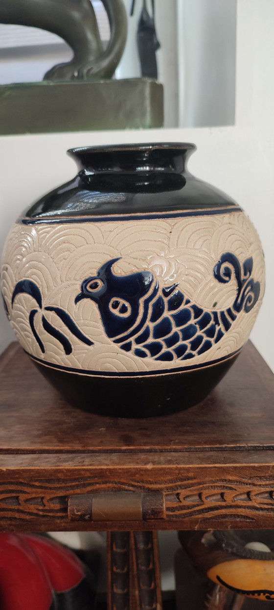 Image 1 of Vintage "Dong Tam" lamp base, Vietnamese ceramic