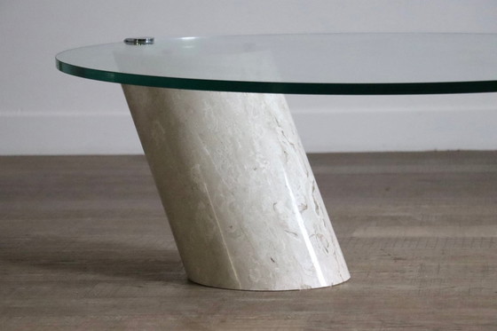Image 1 of K1000 coffee table in marble and glass by Team Form aG for Ronald Schmitt, Switzerland 1970s