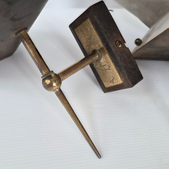 Image 1 of Pair of vintage 1950s wall sconces to be restored, signed M.D. DLG Pierre Guariche