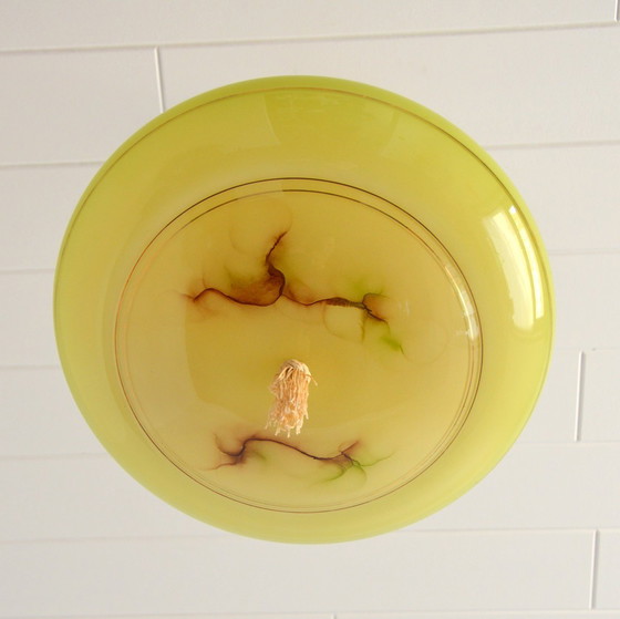 Image 1 of Hanglamp Opaline Geel Art Deco 1930
