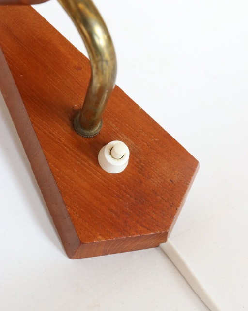 Ensemble de lampes murales vintage en teck et verre dépoli