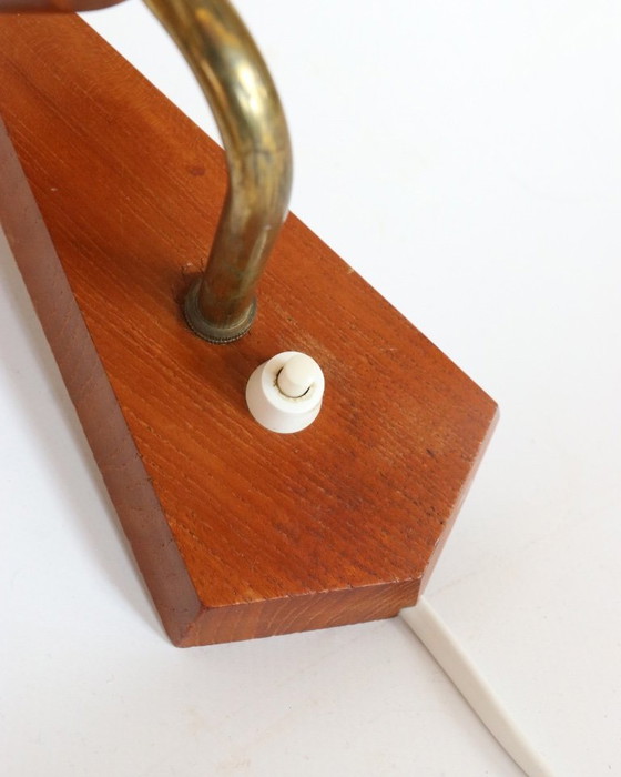 Image 1 of Ensemble de lampes murales vintage en teck et verre dépoli