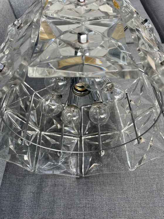 Image 1 of Kinkeldey Prisma glas lamp jaren 60, 18 prisma's